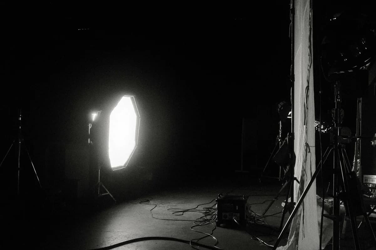 Backstage lighting equipment at Ravens HQ