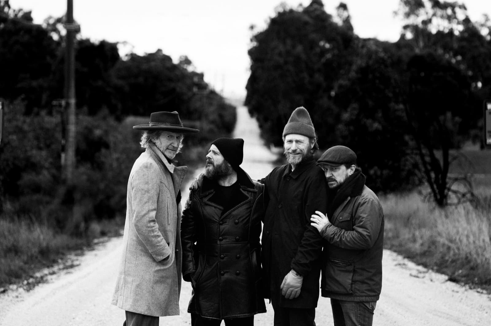 The cast of Waiting for Godot — Tim Rogers, Angus Read-Hill, Tim Heath and Luke Lennox