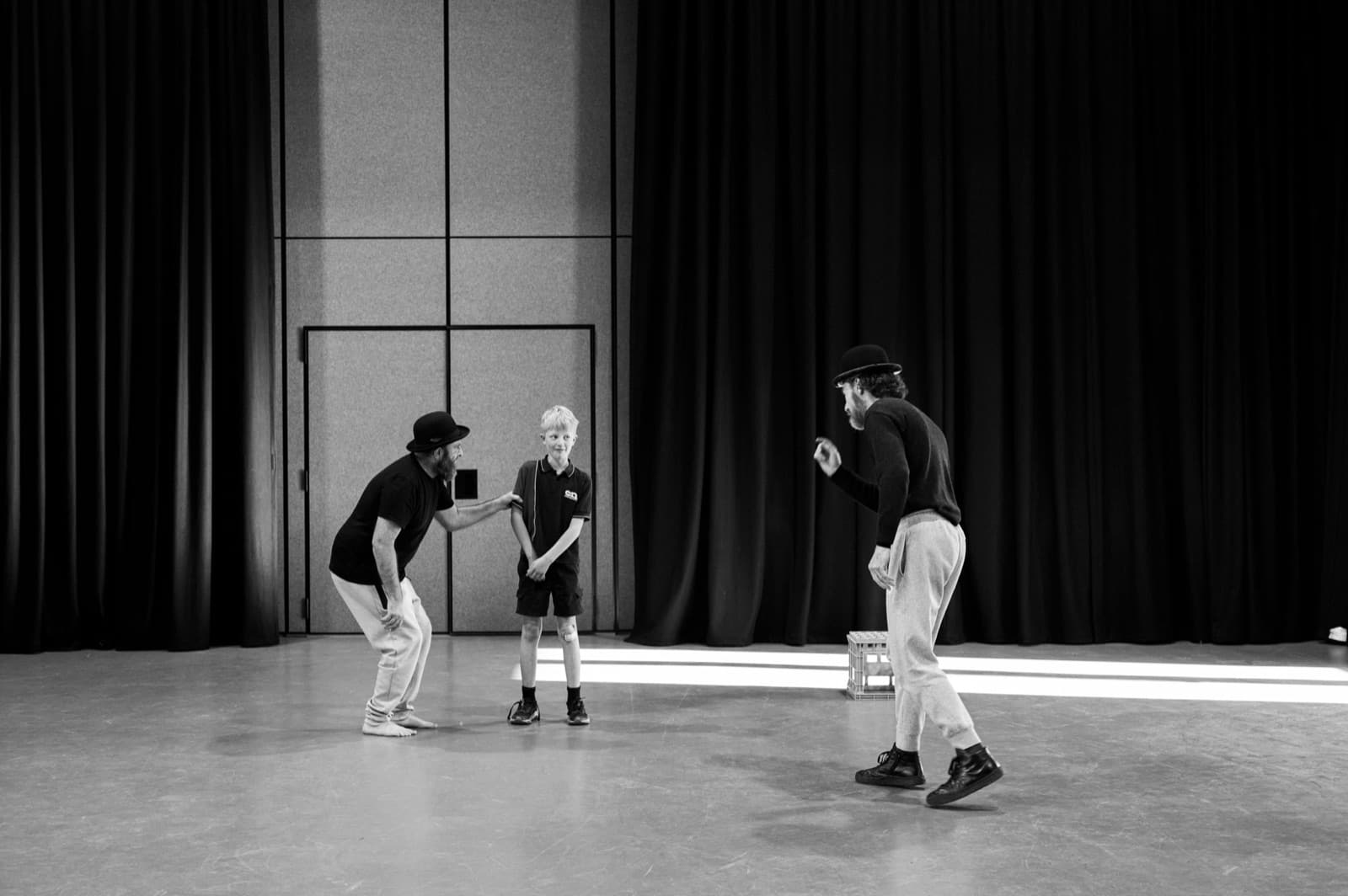 Vladimir and Estragon questioning the Boy